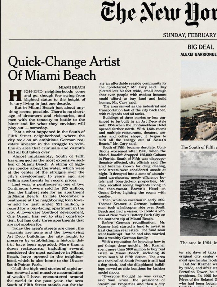 Quick-Change Artist of Miami Beach — The New York Times, 2013